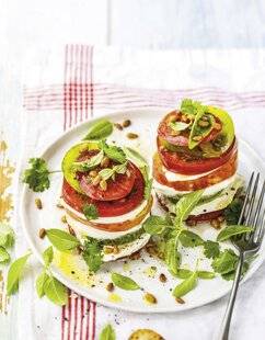 Marmiton 90 Mille-feuille de tomate mozza aux herbes