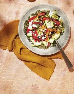 Marmiton 90 Salade de lentilles vertes aux légumes du soleil