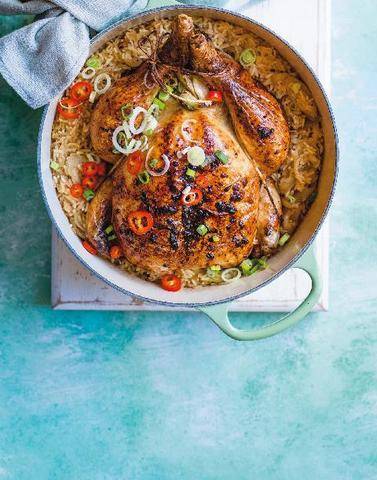Marmiton 91 Poulet rôti, riz à l’ail et au gingembre