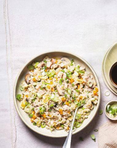 Marmiton 91 Riz sauté au poulet, champignons et légumes
