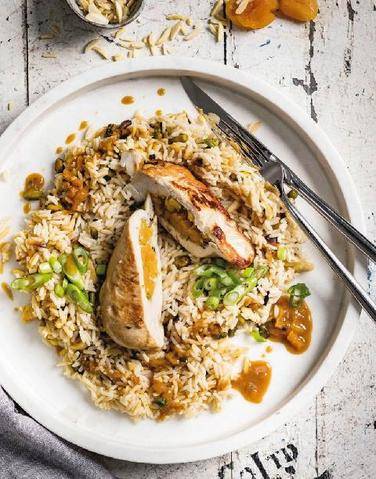 Marmiton 91 Filets de poulet farcis, riz aux noix