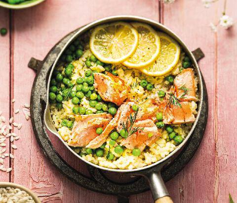 Marmiton 91 Risotto saumon, petits pois et citron
