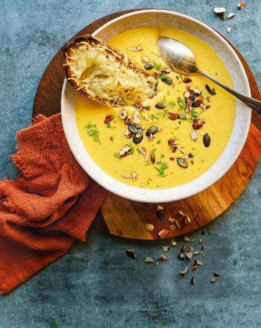 Marmiton 91 Soupe de butternut au gruyère et tartines gratinées