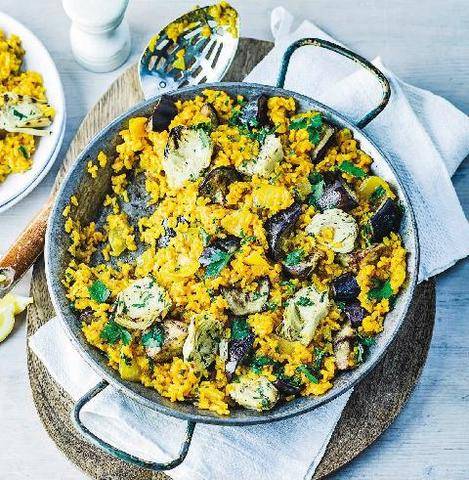 Marmiton 91 Riz à l’aubergine et aux artichauts