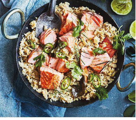 Marmiton 91 Curry vert de riz au saumon