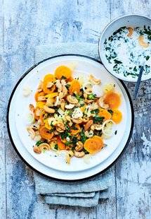 L'Ami des Jardins 1107 Céleri et carottes vapeur à la crème d'amandes