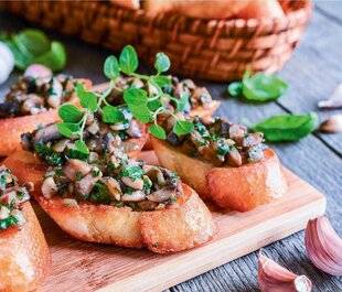 L'Ami des Jardins 1178 Bruschetta aux champignons à l'ail et aux herbes