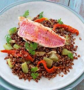 L'Ami des Jardins 1185 Filets de rouget à la compotée de rhubarbe