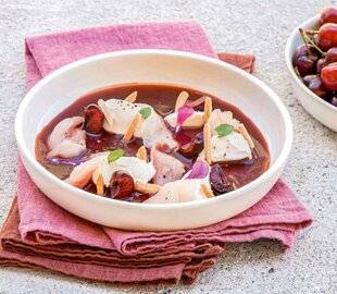 L'Ami des Jardins 1187 Ceviche de poisson en soupe froide de cerises
