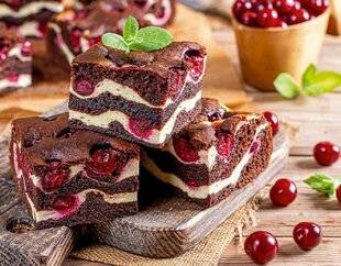 L'Ami des Jardins 1187 Brownie marbré de cheesecake aux griottes