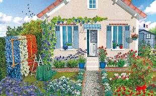 Le Chasseur Français 1545 Un jardin bleu blanc rouge