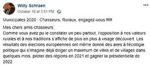 La Revue Nationale de La Chasse 867 L'appel à l'engagement de Willy Schraen