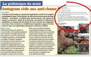La Revue Nationale de La Chasse 868 Instagram cède aux anti-chasse
