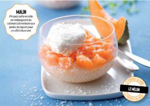 Gourmand 507 VERRINE DE MELON ET PERLES DU JAPON À LA NOIX DE COCO