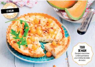 Gourmand 507 TARTE FROMAGE FRAIS, MELON ET PIGNONS DE PIN