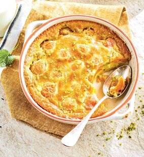 Gourmand 508 Clafoutis aux abricots et à la pistache