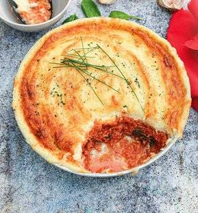 Gourmand 511 PARMENTIER DE VEAU À LA TOMATE ET ALIGOT