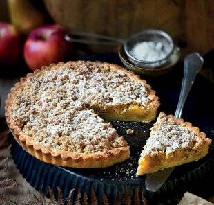 Gourmand 513 Tarte crumble poire, pomme et chocolat blanc