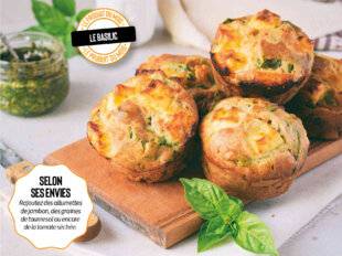 Gourmand 518 MUFFINS AU PESTO DE BASILIC ET À LA FETA