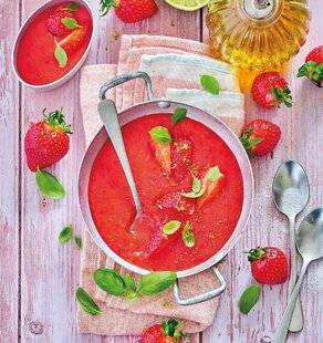 Gourmand 518 Soupe froide de fraises au basilic et au citron vert