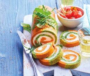 Gourmand 519 ROULÉ BICOLORE AU FROMAGE FRAIS ET MOZZARELLA