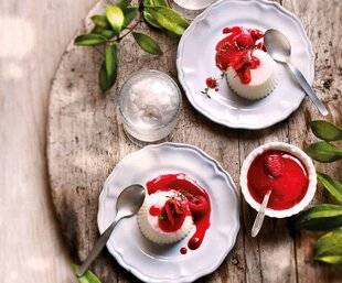 Gourmand 520 Blanc-manger, coulis de poivron et framboise