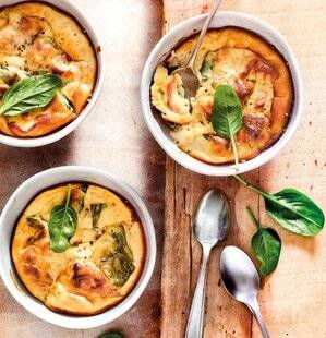 Gourmand 520 CLAFOUTIS AUX ÉPINARDS, SPECK ET RICOTTA