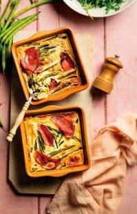 Gourmand 520 CLAFOUTIS AUX HARICOTS VERTS ET AU BACON FUMÉ