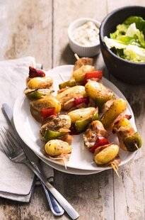 Gourmand 521 BROCHETTES DE POMMES DE TERRE, POIVRONS ET BACON