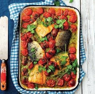 Gourmand 522 SAUMON RÔTI AU PESTO ET AUX TOMATES CERISE
