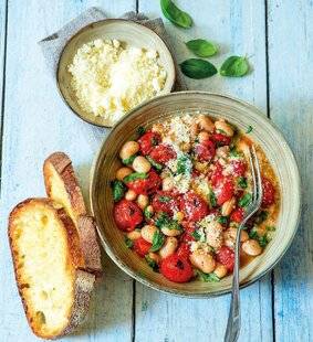 Gourmand 522 TOMATES CERISE RÔTIES ET HARICOTS BLANCS À L'ITALIENNE