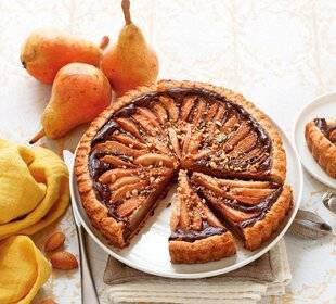 Gourmand 524 Tarte aux poires, au chocolat et aux amandes