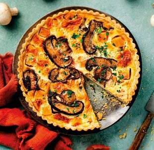 Gourmand 524 QUICHE AUX CHAMPIGNONS, À LA COURGE ET AUX ÉCHALOTES