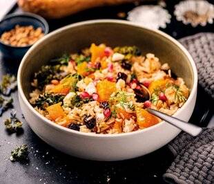 Gourmand 524 RIZ À LA COURGE BUTTERNUT, GRENADE ET FETA