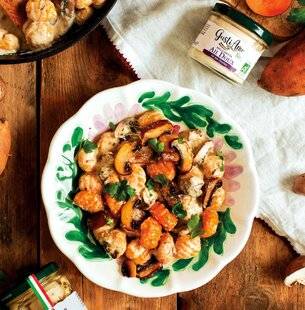 Gourmand 524 GNOCCHIS DE PATATE DOUCE, SAUCE CRÉMEUSE AUX CHAMPIGNONS