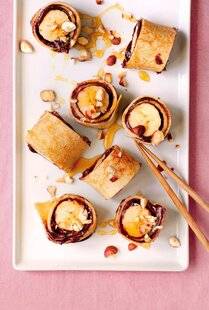 Gourmand 527 Crêpes roulées façon maki, à la banane et à la pâte à tartiner