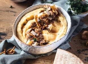 Gourmand 528 POLENTA CRÉMEUSE AUX CHAMPIGNONS ET AU SAINT-NECTAIRE LAITIER