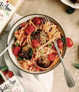 Gourmand 529 LINGUINES AUX BOULETTES DE VIANDE EN SAUCE TOMATE