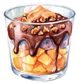 Gourmand 529 VERRINE DE POIRE, CHOCOLAT ET NOISETTES