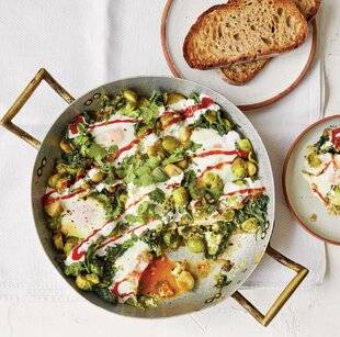 Gourmand 529 CHAKCHOUKA AUX ÉPINARDS ET CHOUX DE BRUXELLES