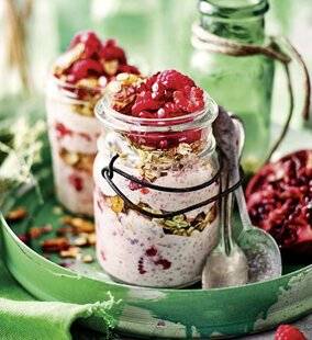 Gourmand 529 Pudding de chia au granola et aux framboises