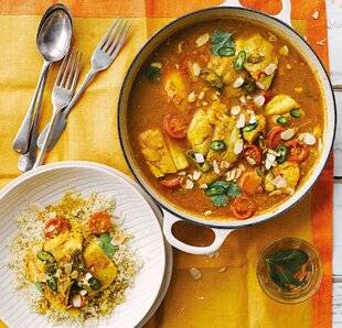 Gourmand 530 TAJINE DE POISSON AU SAFRAN ET AUX AMANDES