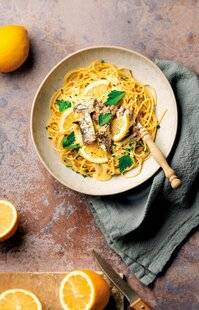 Gourmand 530 SPAGHETTIS AUX SARDINES ET À LA CRÈME DE CITRON
