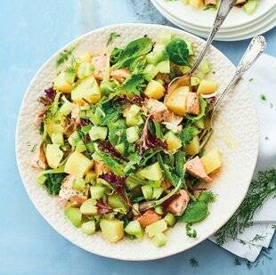 Gourmand 531 SALADE DE POMME DE TERRE AU SAUMON ET CONCOMBRE