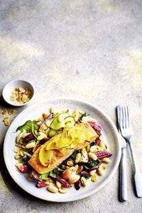 Gourmand 532 SAUMON RÔTI AUX BLETTES, AUX RADIS ET AU CARVI