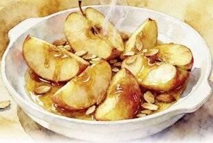 Gourmand 532 POMMES RÔTIES AU MIEL ET AMANDES