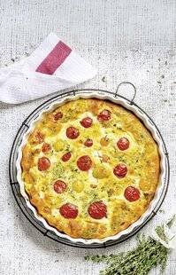 Gourmand 532 CLAFOUTIS AUX TOMATES CERISE ET AU CHÈVRE