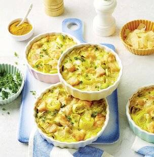 Gourmand 532 CLAFOUTIS AU SAUMON ET AUX POIREAUX