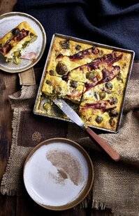 Gourmand 532 CLAFOUTIS DE CHOUX DE BRUXELLES AU LARD ET COMTÉ