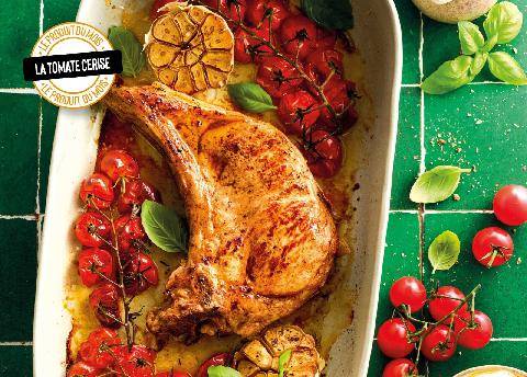 Gourmand 534 CÔTE DE VEAU RÔTIE AU VINAIGRE BALSAMIQUE, TOMATES CONFITES ET BURRATA